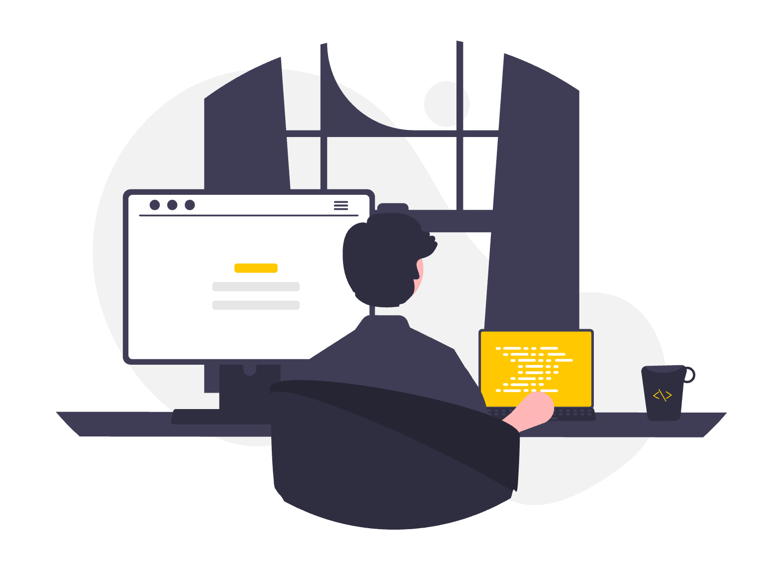 Developer working on platform development